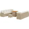 Image de vidaXL Ensemble de canapé de jardin avec coussins avec mémoire 11 pcs Beige Poly-Rotin