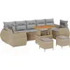 Image de vidaXL Ensemble de canapé de jardin 10 pcs Beige Poly-Rattan