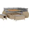 Image de Ensemble de canapés de jardin vidaXL, 8 pièces, beige, en polyrotin