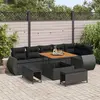Image de vidaXL Ensemble canapé de jardin 9 pcs noir poly rotin
