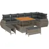 Image de vidaXL Ensemble canapé de jardin 9 pièces gris polyrotin