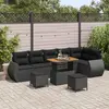 Image de vidaXL Ensemble canapé de jardin 9 pcs noir poly rotin
