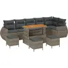 Image de Ensemble de canapés de jardin vidaXL, 10 pièces, gris, en polyrotin