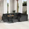 Image de vidaXL Ensemble de canapés de jardin 12 pcs noir poly rotin
