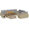 Image de vidaXL Ensemble canapé de jardin 13 pièces beige polyrotin
