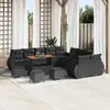 Image de vidaXL Ensemble canapé de jardin 14 pcs noir poly rotin