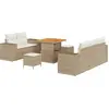 Image de vidaXL Ensemble de canapé de jardin 8 pcs Beige Poly-Rattan