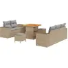 Image de vidaXL Ensemble de canapé de jardin 8 pcs Beige Poly-Rattan