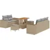 Image de vidaXL Ensemble de canapé de jardin 8 pcs Beige Poly-Rattan
