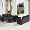 Image de vidaXL Ensemble de canapé de jardin avec coussins 9 pcs noir poly rotin
