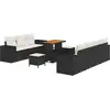 Image de vidaXL Ensemble de canapés de jardin 10 pcs Noir Poly-Rotin