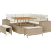 Image de Ensemble de canapés de jardin vidaXL, 8 pièces, beige, en polyrotin
