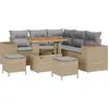 Image de vidaXL Ensemble de canapé de jardin avec coussins 8 pcs Beige Poly-Rattan