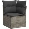 Image de vidaXL Ensemble de canapé de jardin avec coussins 9 pcs Gris Poly-Rotin