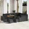 Image de vidaXL Ensemble de canapé de jardin avec coussins 13 pcs noir poly rotin