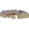 Image de vidaXL Ensemble de canapé de jardin avec coussins 13 pcs Beige Poly-Rattan