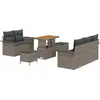 Image de vidaXL Ensemble canapé de jardin avec coussins 8 pièces Gris Poly-rotin