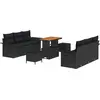 Image de vidaXL Ensemble de canapé de jardin avec coussins 9 pcs noir poly rotin