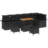 Image de vidaXL Ensemble de canapé de jardin avec coussins 9 pcs noir poly rotin