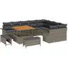 Image de vidaXL Ensemble de canapé de jardin avec coussins 12 pcs Gris Poly-Rotin