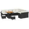 Image de vidaXL Ensemble de canapé de jardin avec coussins 12 pcs noir poly rotin