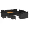 Image de vidaXL Ensemble de canapé de jardin avec coussins 13 pcs noir poly rotin