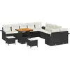Image de vidaXL Ensemble de canapé de jardin avec coussins 13 pcs noir poly rotin