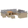 Image de vidaXL Ensemble de canapé de jardin avec coussins 13 pcs Beige Poly-Rattan