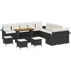 Image de vidaXL Ensemble de canapé de jardin avec coussins 14 pcs noir poly rotin