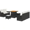Image de vidaXL Ensemble de canapé de jardin avec coussins 8 pcs noir poly rotin
