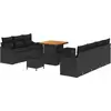 Image de vidaXL Ensemble de canapé de jardin avec coussins 10 pcs noir poly rotin