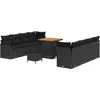 Image de vidaXL Ensemble de canapé de jardin avec coussins 11 pcs noir poly rotin