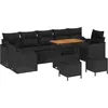 Image de vidaXL Ensemble de canapé de jardin avec coussins 10 pcs noir poly rotin