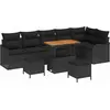 Image de vidaXL Ensemble de canapé de jardin avec coussins 9 pcs noir poly rotin