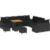 Image de Ensemble de canapés de jardin vidaXL avec coussins, 13 pièces, en polyrotin noir