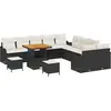 Image de vidaXL Ensemble de canapés de jardin 13 pcs noir poly rotin