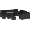 Image de vidaXL Ensemble de canapés de jardin 13 pcs noir poly rotin
