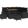 Image de vidaXL Ensemble de canapé de jardin avec coussins 8 pcs noir poly rotin