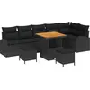 Image de vidaXL Ensemble de canapé de jardin avec coussins 9 pcs noir poly rotin