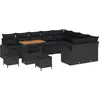 Image de vidaXL Ensemble de canapé de jardin avec coussins 12 pcs noir poly rotin