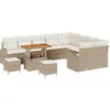 Image de Ensemble de canapés de jardin vidaXL, 12 pièces, beige, en polyrotin