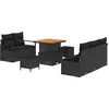 Image de vidaXL Ensemble de canapé de jardin avec coussins 8 pcs noir poly rotin