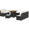 Image de vidaXL Ensemble de canapé de jardin avec coussins 8 pcs noir poly rotin