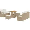 Image de Ensemble de canapés de jardin vidaXL, 8 pièces, beige, en polyrotin