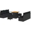 Image de vidaXL Ensemble de canapé de jardin avec coussins 9 pcs noir poly rotin