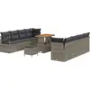 Image de vidaXL Ensemble de canapé de jardin avec coussins 11 pcs Gris Poly-Rotin