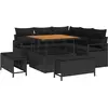 Image de vidaXL Ensemble de canapé de jardin avec coussins 8 pcs noir poly rotin