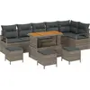 Image de vidaXL Ensemble de canapé de jardin avec coussins 10 pcs Gris Poly Rattan