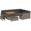 Image de vidaXL Ensemble de canapé de jardin avec coussins 12 pcs Gris Poly-Rotin