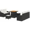 Image de vidaXL Ensemble de canapé de jardin avec coussins 8 pcs noir poly rotin